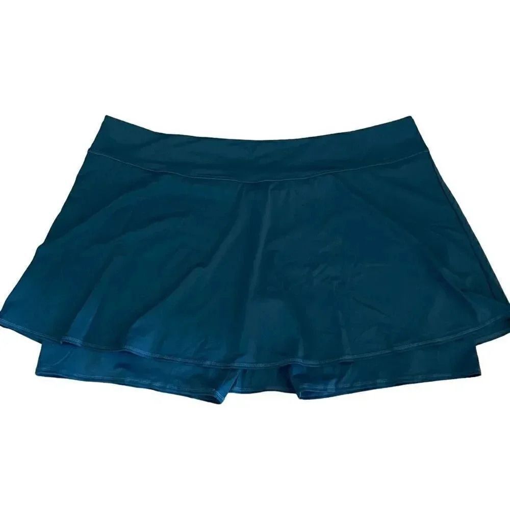 zuda Teal  Bermuda Swim Skort Women SZ 4X #1259